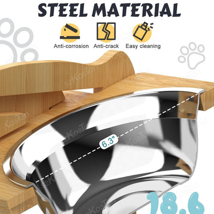 Adjustable Feeder with Stainless Steel Bowls